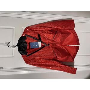 Cloudstyle Mens Sequin Tailcoat Swallowtail Suit Jacket Party Show Size XS M310